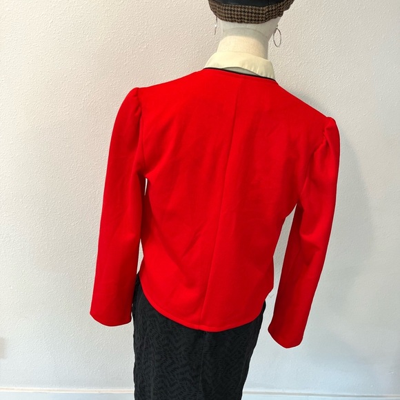 Red Vintage Open Blazer Jacket - Picture 3 of 5